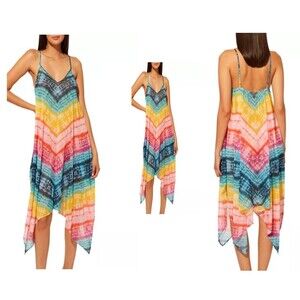 BLEU ROD BEATTIE Good Vibrations Handkerchief Hem Cover Dress-up S Tie Dye